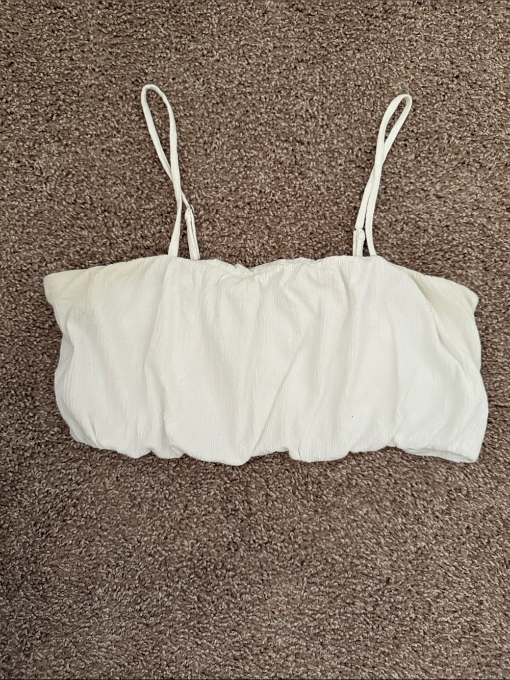 White Spaghetti Strap Crop Top